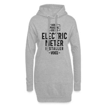 Emploi d’installateur électrique - Sweat-shirt à capuche long Femme - gris chiné - Devant