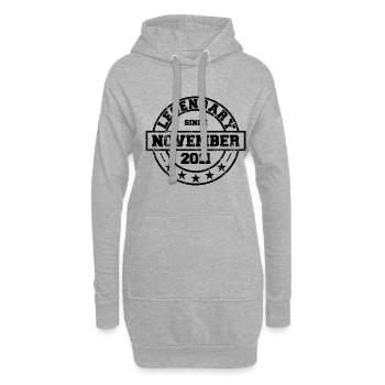 Legendary since November 2011 - Geburtstag - Hoodie-Kleid - Grau meliert - Vorne