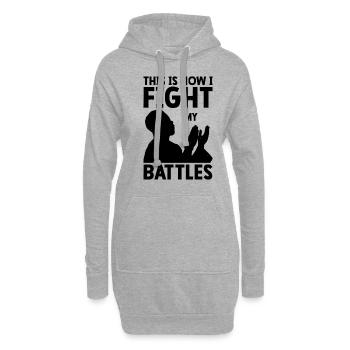 Jesus Anbetung Christliche Kämpfe Religiöser - Hoodie-Kleid - Grau meliert - Vorne