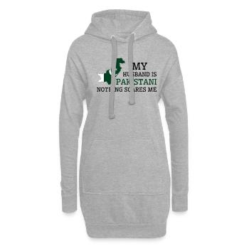 Rien ne me fait peur mari pakistanais - Sweat-shirt à capuche long Femme - gris chiné - Devant