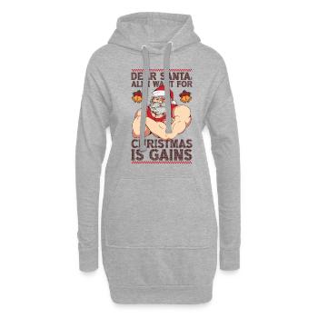 Lieber Weihnachtsmann Weihnachten Gym Training - Hoodie-Kleid - Grau meliert - Vorne