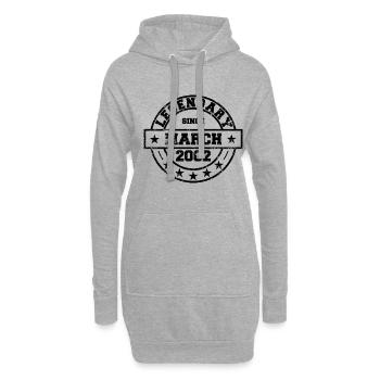 Legendary since March 2002 - Geburtstag - Hoodie-Kleid - Grau meliert - Vorne