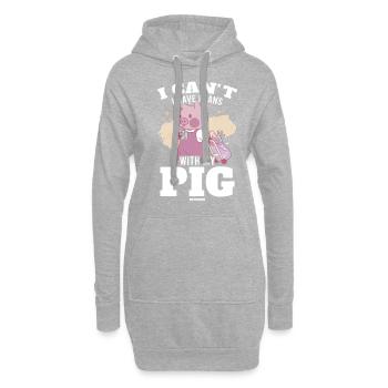 Cochon - Sweat-shirt à capuche long Femme - gris chiné - Devant
