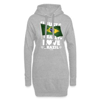 Brésil Rio de Janeiro Amérique du Sud Cadeau - Sweat-shirt à capuche long Femme - gris chiné - Devant