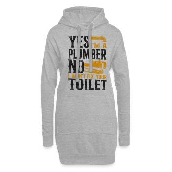 Plombier Plombier Vintage Oui je suis - Sweat-shirt à capuche long Femme - gris chiné - Devant