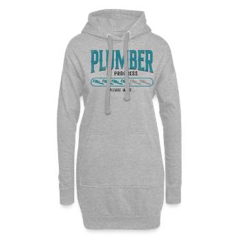 Plombier Plombier Plombier Vintage Plombier - Sweat-shirt à capuche long Femme - gris chiné - Devant