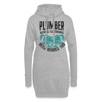 Plumbing Plumber Electrician - Hoodie-Kleid - Grau meliert - Vorne