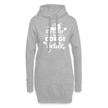 Plus le Corgi est doux, mieux c’est - Sweat-shirt à capuche long Femme - gris chiné - Devant