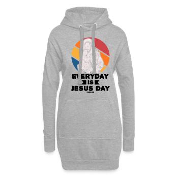 Everyday Is Jesus Day - Hoodie-Kleid - Grau meliert - Vorne