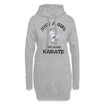 Juste une fille qui aime le karaté - Sweat-shirt à capuche long Femme - gris chiné - Devant