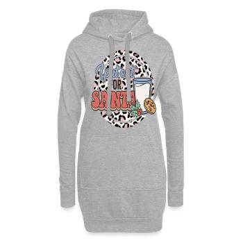 Noël coquin et drôle - Sweat-shirt à capuche long Femme - gris chiné - Devant