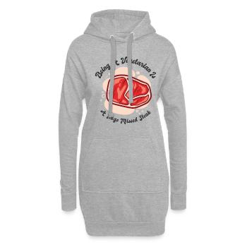 Steak-Liebhaber Fleisch Foodie Steak - Hoodie-Kleid - Grau meliert - Vorne