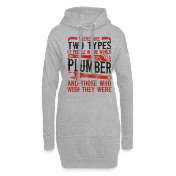 Plumbing Plumber Vintage There Are - Hoodie-Kleid - Grau meliert - Vorne