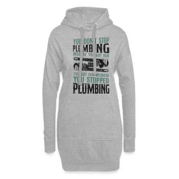 Plumbing Plumber Retired Vintage - Hoodie Dress - heather grey - Front