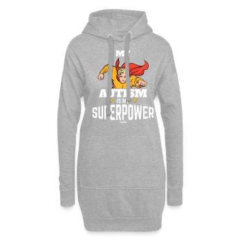 Ingénieux héros de l’autisme - Sweat-shirt à capuche long Femme - gris chiné - Devant