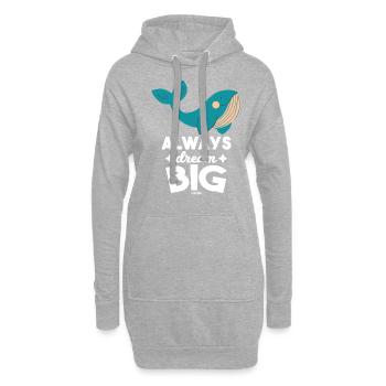 Douce grosse baleine bleue nageant dans la mer - Sweat-shirt à capuche long Femme - gris chiné - Devant