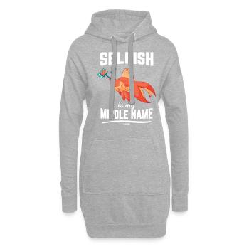 Combattre les poissons aquatiques de l’aquarium de mer - Sweat-shirt à capuche long Femme - gris chiné - Devant