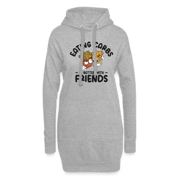 Kohlenhydrate Fast Food Freundschaft Foodie Essen - Hoodie-Kleid - Grau meliert - Vorne