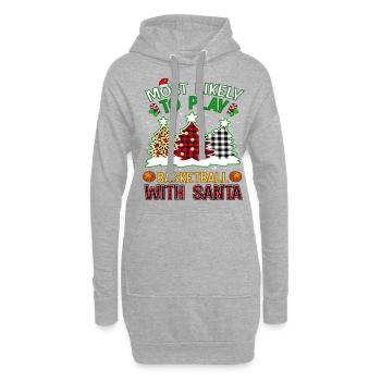 Most Likely To Play Basketball With Santa Buffalo - Hoodie-Kleid - Grau meliert - Vorne