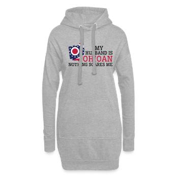 Nichts macht mir Angst Ohioan Husband Ohio - Hoodie-Kleid - Grau meliert - Vorne
