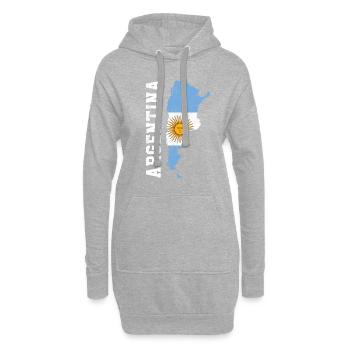 argentina flag, argentinian - Hoodie-Kleid - Grau meliert - Vorne