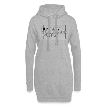 Hongrie Dicton - Sweat-shirt à capuche long Femme - gris chiné - Devant