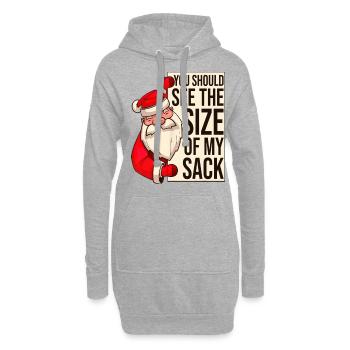 Santa Funny You Should See My Sack - Hoodie-Kleid - Grau meliert - Vorne