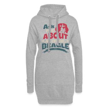 Demandez-moi quelque chose à propos de mon Beagle - Sweat-shirt à capuche long Femme - gris chiné - Devant