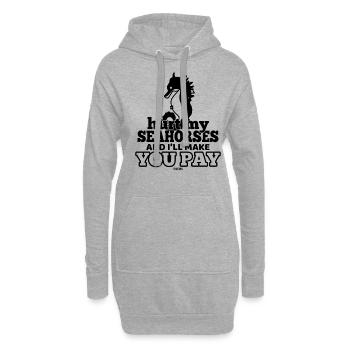 Seepferd Meeresleben niedlich Ozean - Hoodie-Kleid - Grau meliert - Vorne