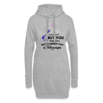 étoile filante lune planète télescope dire - Sweat-shirt à capuche long Femme - gris chiné - Devant