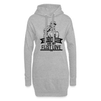 Patinage Femme Sports Extrêmes Hiphop - Sweat-shirt à capuche long Femme - gris chiné - Devant