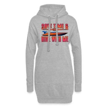 Drag Boat Racing Rennfahrer Schnellbootfahrer - Hoodie-Kleid - Grau meliert - Vorne