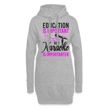 Karaoke Singer Education Is - Hoodie-Kleid - Grau meliert - Vorne