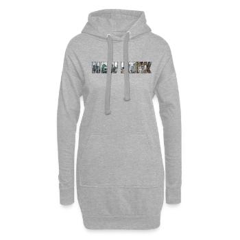 New York - Sweat-shirt à capuche long Femme - gris chiné - Devant