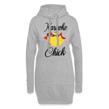 Karaoke Singer Chicken Karaoke - Hoodie-Kleid - Grau meliert - Vorne