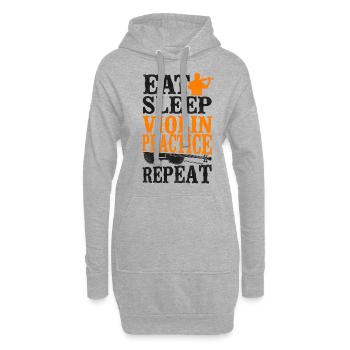 Violin Violinist Vintage Eat Sleep - Hoodie-Kleid - Grau meliert - Vorne