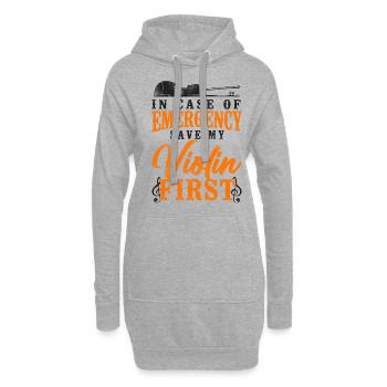 Violin Violinist Vintage In Case - Hoodie-Kleid - Grau meliert - Vorne