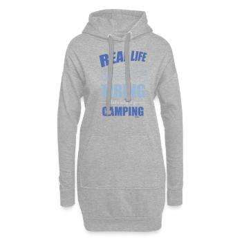 real life is boring I'm going camping - Hoodie Dress - heather grey - Front