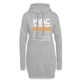 HVAC Technician Hourly Rate - Hoodie-Kleid - Grau meliert - Vorne