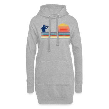 Violon Violoniste Rétro Vintage - Sweat-shirt à capuche long Femme - gris chiné - Devant