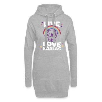 Baby Geschenkidee mit Regenbogen und Koala - Hoodie-Kleid - Grau meliert - Vorne