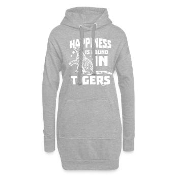 weißer Tiger - Hoodie-Kleid - Grau meliert - Vorne