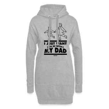 Vater und Tochter - Hoodie-Kleid - Grau meliert - Vorne