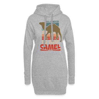 All I Need Is My Camel - Hoodie-Kleid - Grau meliert - Vorne