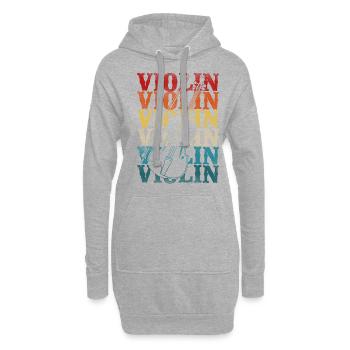 Violin Violinist Retro Vintage - Hoodie-Kleid - Grau meliert - Vorne