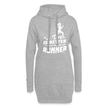 Running Jogging Sports Racing Training Gift - Sweat-shirt à capuche long Femme - gris chiné - Devant