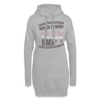 Arbeit Beruf Büro BMX Fahrradfahren - Hoodie-Kleid - Grau meliert - Vorne