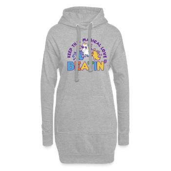 Regenbogentier singend spielend Einhorn Liebhaber - Hoodie-Kleid - Grau meliert - Vorne
