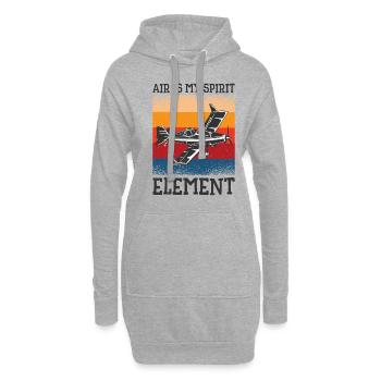 Pilote d’aviation Avion Avion Avion - Sweat-shirt à capuche long Femme - gris chiné - Devant