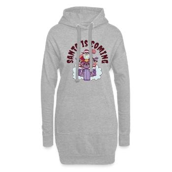 Scary Santa Weihnachten Urlaub Halloween - Hoodie-Kleid - Grau meliert - Vorne